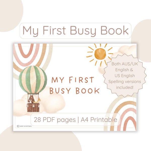 Mein erstes beschäftigtes Buch Druckbares Kleinkind Quiet Buch Vorschulaktivitäten Homeschool Ressourcen Montessori Materialien Kinder Lernmappe