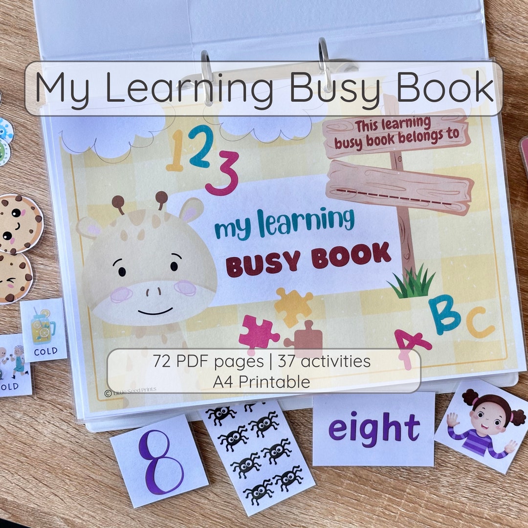 My Learning Busy Book Printable Toddler Quiet Book Preschool Activities ...