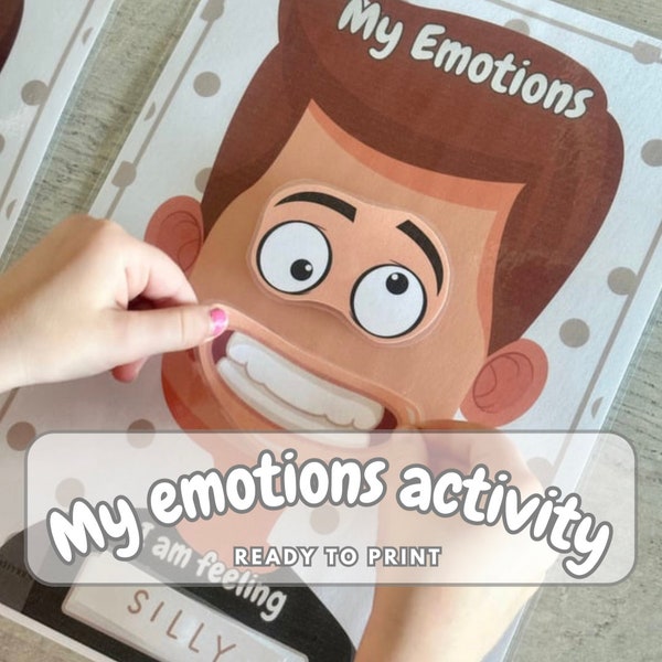 Emotion Activity Preschool Teaching Printable Resources Emotions Toddler Materials Homeschool Learning Feelings Montessori Visual Classroom