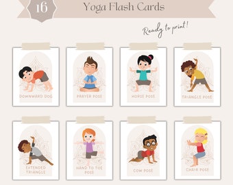 Yoga Printable Flash Cards For Children Visuals Toddler Resources Preschool Quiet Activity Relaxation Teaching Exercises Positive Materials