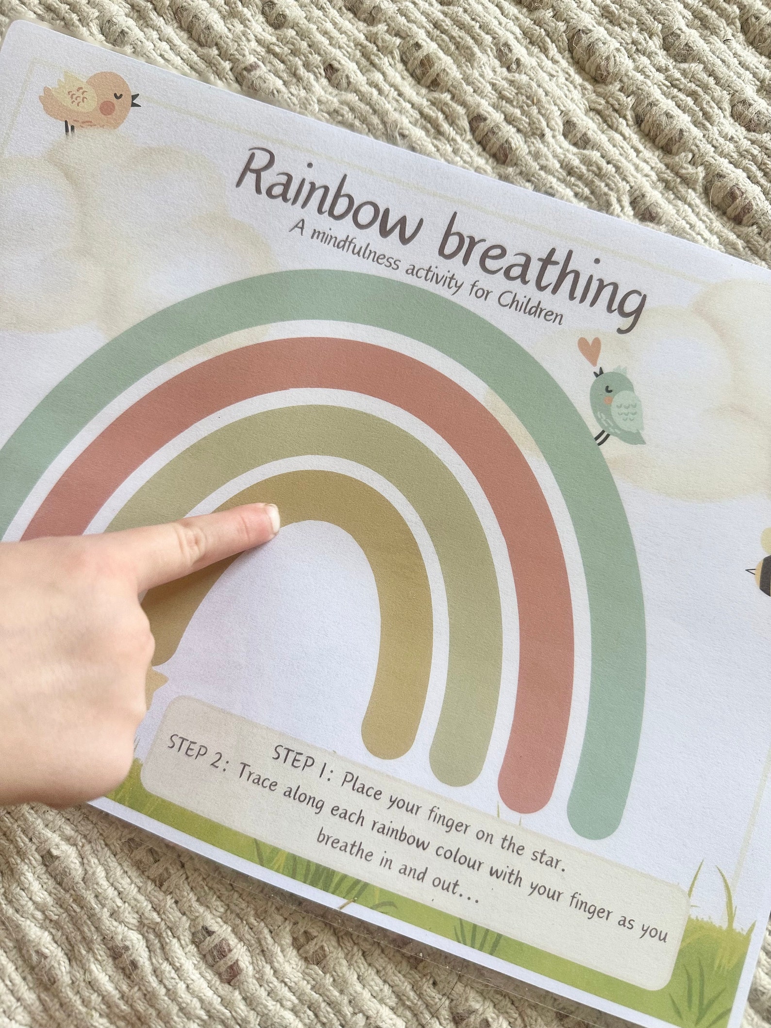 Rainbow Breathing Printable Activity for Children Mindfulness Mental