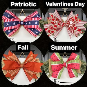 Seasonal Bows for Interchangeable Door Hanger, Replacement Door Hanger Bows, Front Door Wreath Bows, Holiday Bows, Seasonal Door Sign Bows