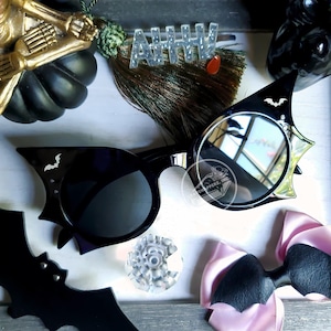 Bat Outta Hell Custom Winged Sunglasses Hand-Painted | Multiple Colors | Multiple Designs | Super Fast Delivery | Butterfly Sunglasses OOAK