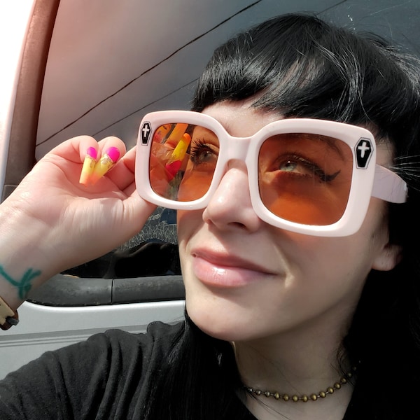 Princess BubbleGOTH Sunglasses 100% Customizable Handmade Uber Fast Delivery U.S. Seller Oversized Pink or Black