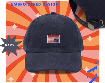 Gestickte Upside Down American Flagge Cord Hut