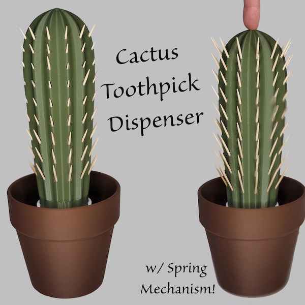 Distributeur de porte-cure-dents cactus imprimé en 3D Fausse plante d'intérieur Plante d'intérieur Cactus succulentes Plante d'intérieur Cure-dents