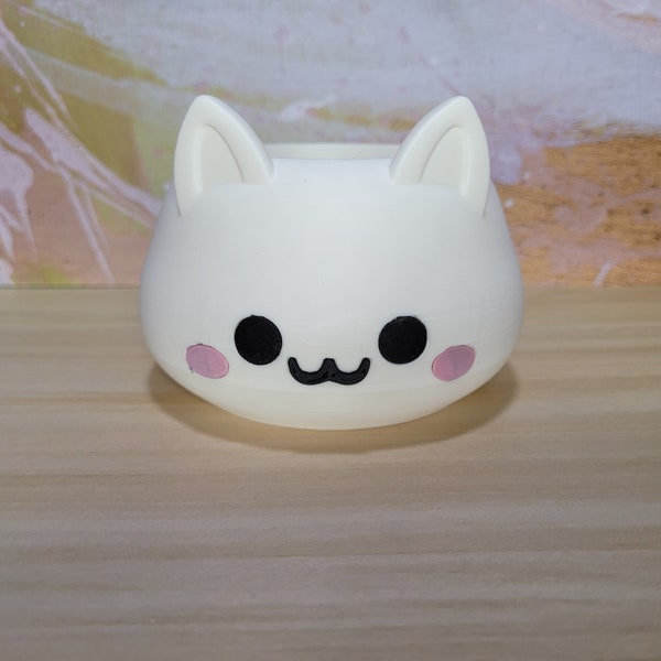 Kitty Cat Planter! Cute Kawaii Pot for Succulent or Small Houseplant 3D Printed Cat Lover Home Decor