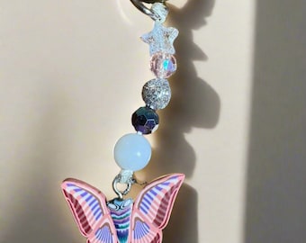 Llavero de mariposa con cuentas