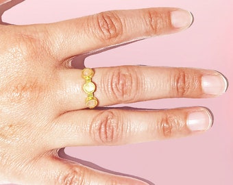 Brioches jewelry "Cin Cin" ring, diamond cut, ring, brass, gold, elegant, engagement gift, ceremony