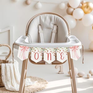 Berry 1st Birthday ONE Highchair Banner, Strawberry Theme, High Chair Banner, First Birthday Decor, 1st Birthday, 5x7 Printable, A103