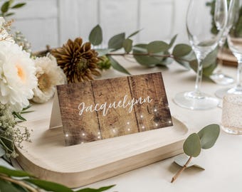 Rustic Western Place Card Printable | Night Before Wedding Name Card Template | 3.5x4 Buffet Card | Farmhouse Table Setting | W103