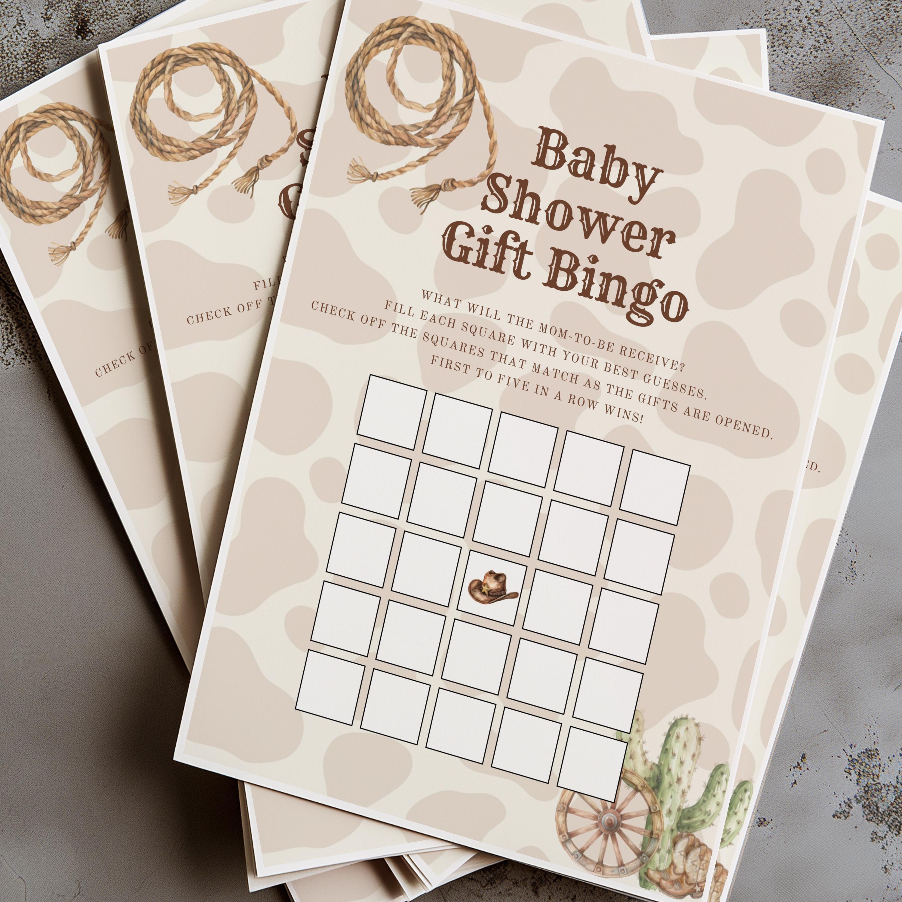 Bingo Pre K Rodeo Cowboy Theme Baby Shower Game Bundle, Rodeo, Price is Right, Baby ...