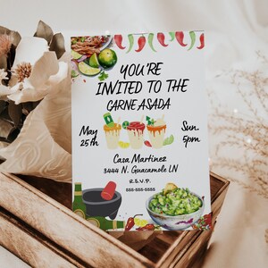 You're Invited to the Carne Asada, Michelada, Digital Invite, Editable Printable Download, Mexican BBQ Party, Cinco de Mayo, Canva Template