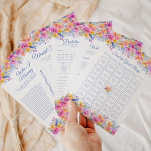 Lot de jeux floraux pour baby shower, Cielito Lindo, bébé en fleurs, prédiction de bébé, jeux de fleurs sauvages, Baby Fiesta, lot imprimable 5 x 7, L121