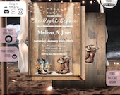 Cowboy Boots Rehearsal Dinner Invitation – Editable Canva Template (Digital Download)