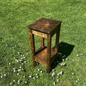 11&quot; square table handmade stained gorgeous wood plant stand, corner table, etc