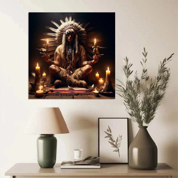 Native Americans Canvas Wall Art - Indigenous Tribal Decor - Canvas Wall Hanging - Southwesterndecor - Ready to Hang