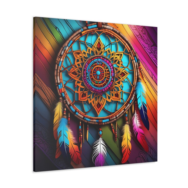 Native American Canvas Wall Art Indigenous Tribal Dreamcatcher Decor - Etsy