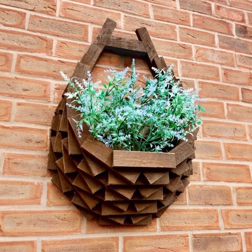 Wooden Hanging Basket | Garden Wall Planter | Wooden Planter | Hanging Basket | Wooden Basket Planter | Wooden Wall Planter