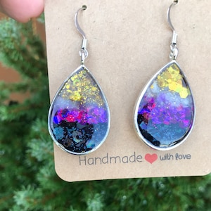 Non binary earrings, tear drop shaped