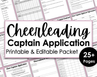 Cheer Captain Application Packet Editable Digital Download