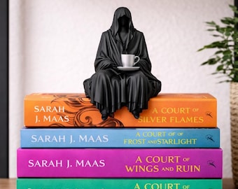 Grim Reaper Sitting Bookshelf Decor, 3D Printed Death Figure, Bookish Gift, ACOTAR Fan Merch
