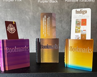 3D Printed Book Bookmark Holder: Bookshelf Decor, Bookish Gift