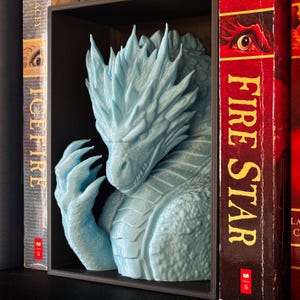 Drachen Buchecke: Fantasy Bücherregal Deko mit Flügeln