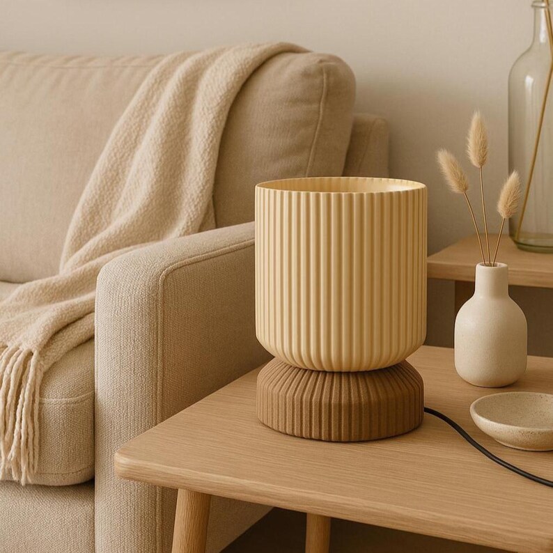 Lámpara de mesa escandinava moderna, pantalla texturizada, lámparas de escritorio pequeñas, espacios reducidos, iluminación ambiental