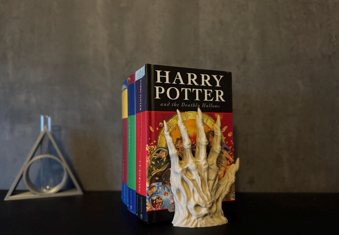 Death Note Bookends Death's Grip Bookend Unique 3D Printed Gothic Home Decor, HP Book Stand ...