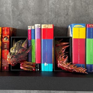 Dragon Book Nook, Fourthwing Bookshelf Decor, Bookish Gift, Bookends image 6