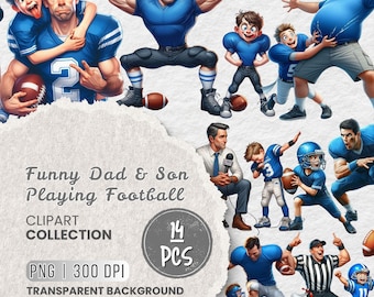 Imágenes prediseñadas de padre e hijo jugando al fútbol, dibujos animados deportivos PNG, imágenes prediseñadas de unión entre padre e hijo, ilustración de fútbol americano, imágenes prediseñadas familiares