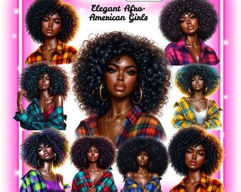 28 Beautiful Black Girl Png Bundle Black Girl With Afro Clipart Big Hair Afro Melanin Queen Black Girl Magic Sublimation Digital Download