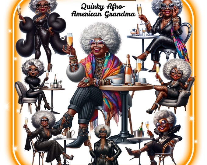 Senior Lady Drinking Coffee 14 PNG Funny Comics Fashion Grandma Cartoon ...