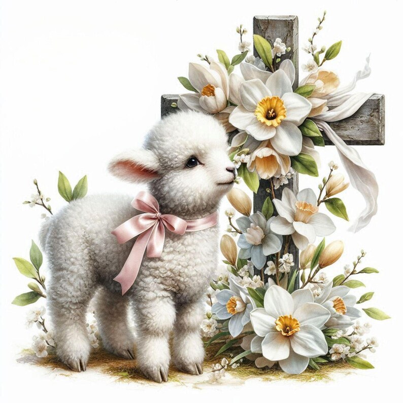 Easter Joy Animals Jpeg Clipart Bundle, Christian Easter Graphics With ...
