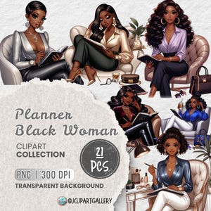 Black Girl Planner PNG Clipart, Fashionable Girl Graphics,afro girl clipart,denim girl clipart,beautiful girl clipart,black girl graphics
