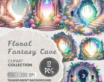 Magical Door PNG Clipart Bundle, Enchanted Portal Illustrations, Fantasy Gateway PNG, Watercolor Mystical Doors, Fairy Tale Entrance Clipart