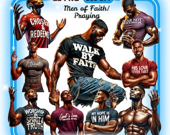 34 Black Praying Men Clipart Bundle, Black Men Of Faith Png Christ Prayer Christian Clip Art Black Faith Man Of God Worship Bible Verse