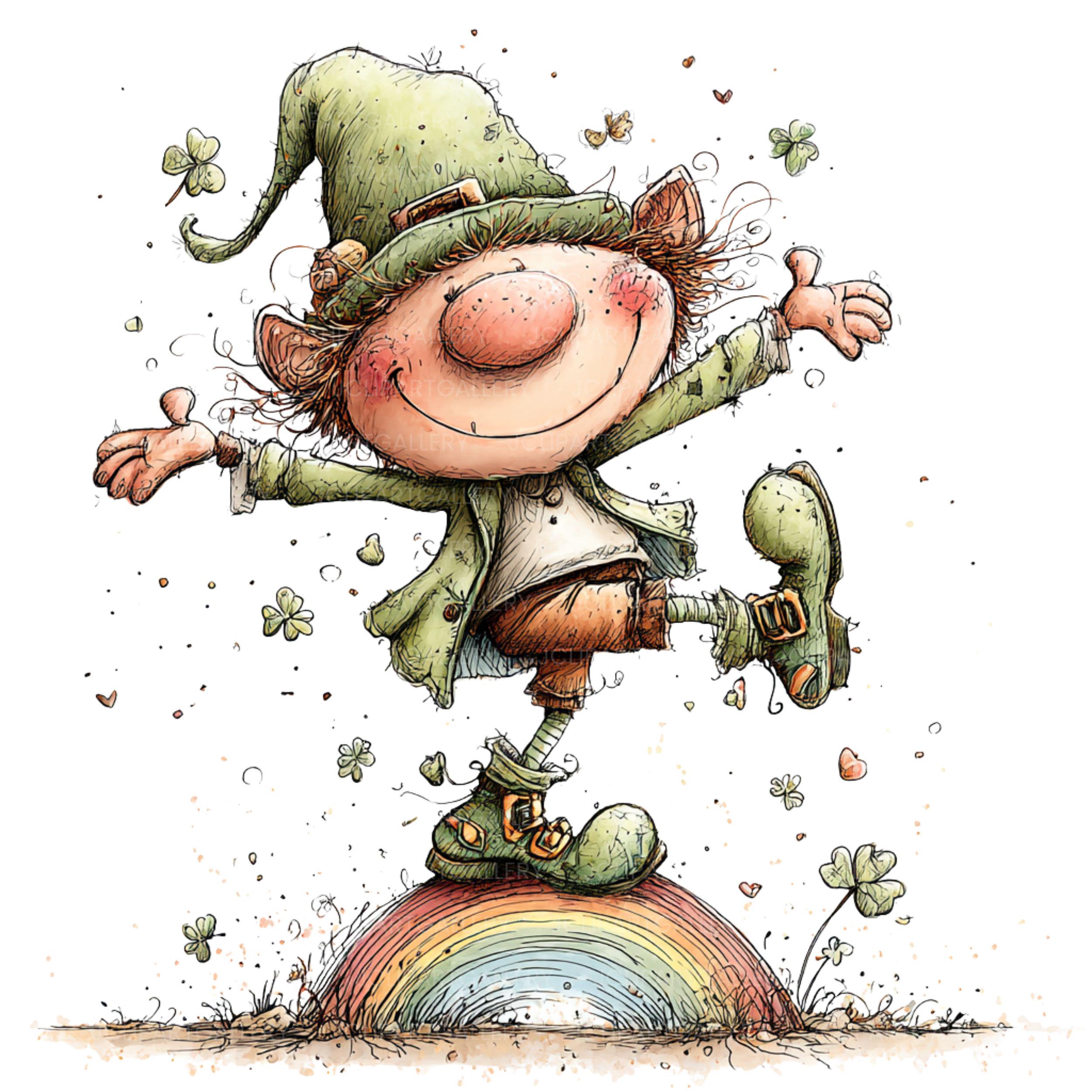 Whimsy Patrick Whimsical St Patrick Characters, Leprechaun Clipart Bundle, Shamrock ...