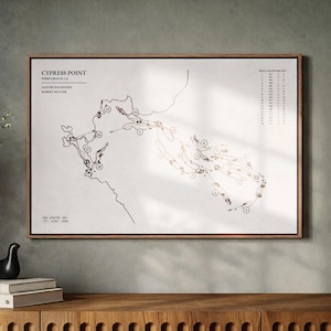 Cypress Point Golf Club Karte Kunst | Minimalistischer Golf Druck | Kalifornien (Digital Download)