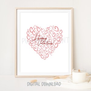 Heart of Hearts Print, Valentines Day Printable, Pink Valentines Print, Valentines Day Decor, Girls Room Wall Decor, Valentines Gift for her