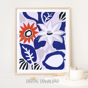 Abstract Flower Art l Floral Wall Art l Printable Artwork l Contemporary Floral Art I Floral Art for Living Room I Modern Flower Print