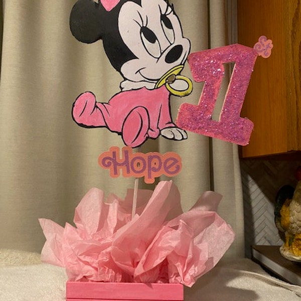 Mini mouse cake topper,Mini mouse center piece, 1st birthday mini mouse, birthday parties, party suppplies.