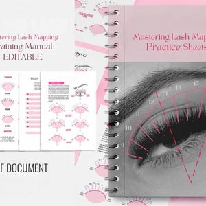 Wimpernverlängerungs-Mapping – Wimpernkarten-Trainingsleitfaden – Wimpernkarten-Arbeitsbuch – Wimpernverlängerungspraxis – Wimperntrainingshandbuch – Bearbeitbare Vorlage