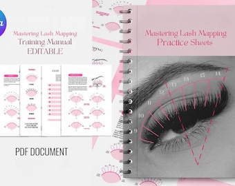 Lash Extension Mapping - Lash Map Training Guide - Lash Maps Workbook - Eyelash Extension Practice -Lash Training Manual - Editable Template