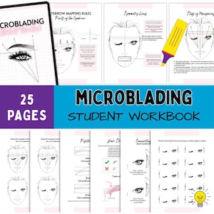 Eyebrow Mapping Practice Sheets - Microblading Training - Microblading Practice Printable - PMU Eyebrow - Printable Eyebrow Mapping