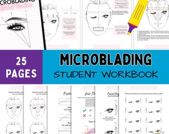 Eyebrow Mapping Practice Sheets - Microblading Training - Microblading Practice Printable - PMU Eyebrow - Printable Eyebrow Mapping