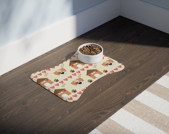 Dog Cat Bone Shaped Pet Feeding Mat | Waterproof Non-Slip Bowl Accessory
