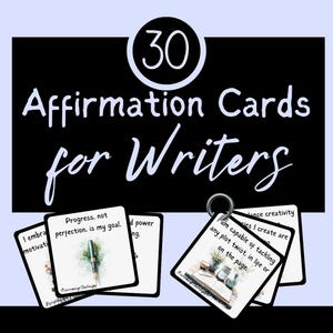 Tarjetas de afirmación para escritores / Baraja de inspiración / Positividad diaria / Afirmación escrita / Tarjetas de motivación / Tarjetas de pensamiento / Baraja de bienestar
