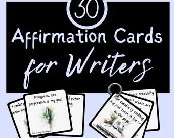 Affirmation Cards for Writers | Inspiration Deck | Daily Positivity | Writin Affirmation | Motivation Cards | Thought Cards | Wellness Deck